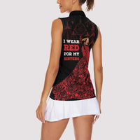 MMIW Native American Red Hand Women Sleeveless Polo Shirt I Wear Red For My Sisters