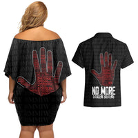 MMIW Awareness Day Couples Matching Off Shoulder Short Dress and Hawaiian Shirt No More Stolen Sisters