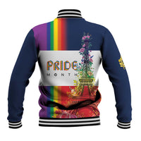 LGBTQ Pride Month Gay Baseball Jacket Eiffel Tower Paris Rainbow Flag