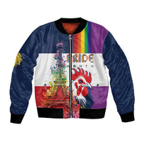 LGBTQ Pride Month Gay Bomber Jacket Eiffel Tower Paris Rainbow Flag