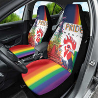 LGBTQ Pride Month Gay Car Seat Cover Eiffel Tower Paris Rainbow Flag