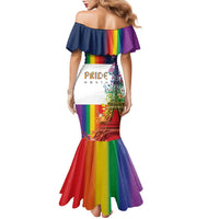LGBTQ Pride Month Gay Family Matching Mermaid Dress and Hawaiian Shirt Eiffel Tower Paris Rainbow Flag