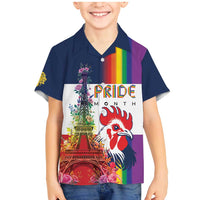 LGBTQ Pride Month Gay Family Matching Mermaid Dress and Hawaiian Shirt Eiffel Tower Paris Rainbow Flag