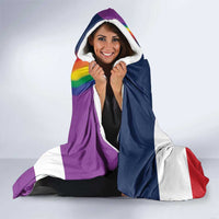 LGBTQ Pride Month Gay Hooded Blanket Eiffel Tower Paris Rainbow Flag