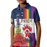 LGBTQ Pride Month Gay Kid Polo Shirt Eiffel Tower Paris Rainbow Flag