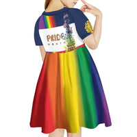 LGBTQ Pride Month Gay Kid Short Sleeve Dress Eiffel Tower Paris Rainbow Flag