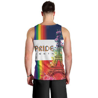 LGBTQ Pride Month Gay Men Tank Top Eiffel Tower Paris Rainbow Flag