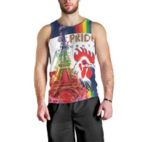 LGBTQ Pride Month Gay Men Tank Top Eiffel Tower Paris Rainbow Flag