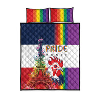 LGBTQ Pride Month Gay Quilt Bed Set Eiffel Tower Paris Rainbow Flag