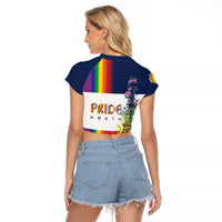 LGBTQ Pride Month Gay Raglan Cropped T Shirt Eiffel Tower Paris Rainbow Flag