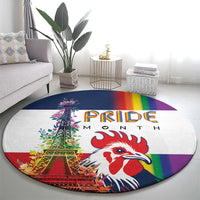 LGBTQ Pride Month Gay Round Carpet Eiffel Tower Paris Rainbow Flag