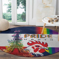 LGBTQ Pride Month Gay Round Carpet Eiffel Tower Paris Rainbow Flag