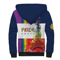 LGBTQ Pride Month Gay Sherpa Hoodie Eiffel Tower Paris Rainbow Flag
