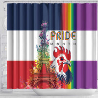 LGBTQ Pride Month Gay Shower Curtain Eiffel Tower Paris Rainbow Flag