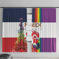 LGBTQ Pride Month Gay Window Curtain Eiffel Tower Paris Rainbow Flag
