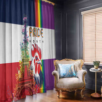 LGBTQ Pride Month Gay Window Curtain Eiffel Tower Paris Rainbow Flag