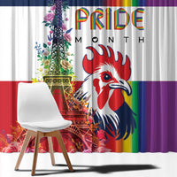 LGBTQ Pride Month Gay Window Curtain Eiffel Tower Paris Rainbow Flag