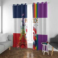 LGBTQ Pride Month Gay Window Curtain Eiffel Tower Paris Rainbow Flag