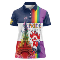 LGBTQ Pride Month Gay Women Polo Shirt Eiffel Tower Paris Rainbow Flag