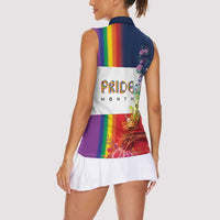 LGBTQ Pride Month Gay Women Sleeveless Polo Shirt Eiffel Tower Paris Rainbow Flag