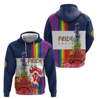 LGBTQ Pride Month Gay Zip Hoodie Eiffel Tower Paris Rainbow Flag
