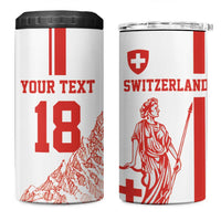 Custom Switzerland Football 4 in 1 Can Cooler Tumbler Confoederatio Helvetica