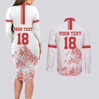 Custom Switzerland Football Couples Matching Long Sleeve Bodycon Dress and Long Sleeve Button Shirt Confoederatio Helvetica