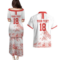 Custom Switzerland Football Couples Matching Puletasi and Hawaiian Shirt Confoederatio Helvetica