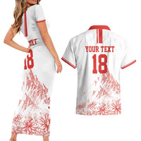 Custom Switzerland Football Couples Matching Short Sleeve Bodycon Dress and Hawaiian Shirt Confoederatio Helvetica