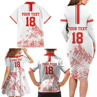 Custom Switzerland Football Family Matching Long Sleeve Bodycon Dress and Hawaiian Shirt Confoederatio Helvetica