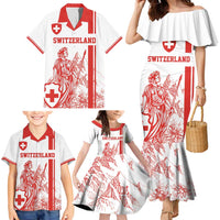Custom Switzerland Football Family Matching Mermaid Dress and Hawaiian Shirt Confoederatio Helvetica