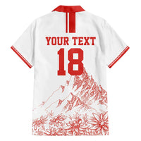 Custom Switzerland Football Family Matching Off Shoulder Short Dress and Hawaiian Shirt Confoederatio Helvetica