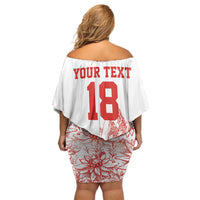 Custom Switzerland Football Family Matching Off Shoulder Short Dress and Hawaiian Shirt Confoederatio Helvetica