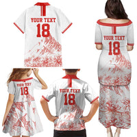 Custom Switzerland Football Family Matching Puletasi and Hawaiian Shirt Confoederatio Helvetica