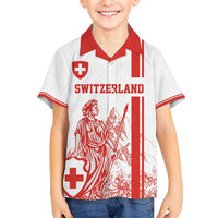 Custom Switzerland Football Kid Hawaiian Shirt Confoederatio Helvetica