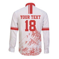 Custom Switzerland Football Long Sleeve Button Shirt Confoederatio Helvetica