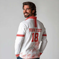 Custom Switzerland Football Long Sleeve Polo Shirt Confoederatio Helvetica