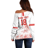 Custom Switzerland Football Off Shoulder Sweater Confoederatio Helvetica