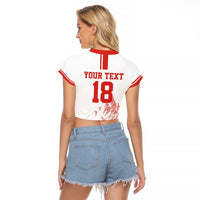 Custom Switzerland Football Raglan Cropped T Shirt Confoederatio Helvetica