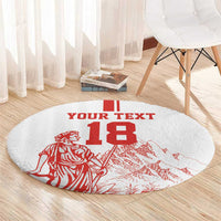 Custom Switzerland Football Round Carpet Confoederatio Helvetica