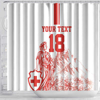 Custom Switzerland Football Shower Curtain Confoederatio Helvetica
