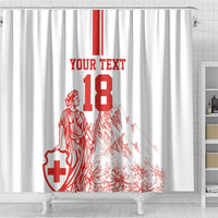 Custom Switzerland Football Shower Curtain Confoederatio Helvetica
