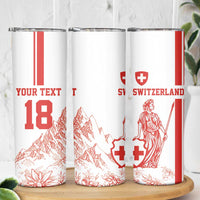 Custom Switzerland Football Skinny Tumbler Confoederatio Helvetica