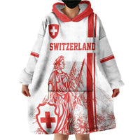 Custom Switzerland Football Wearable Blanket Hoodie Confoederatio Helvetica