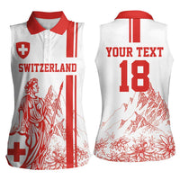 Custom Switzerland Football Women Sleeveless Polo Shirt Confoederatio Helvetica