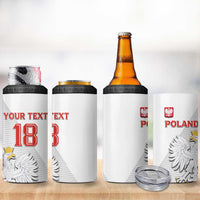 Custom Poland Football 4 in 1 Can Cooler Tumbler Bialo-Czerwoni Go Champion