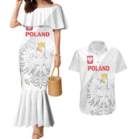Custom Poland Football Couples Matching Mermaid Dress and Hawaiian Shirt Bialo-Czerwoni Go Champion