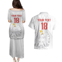 Custom Poland Football Couples Matching Puletasi and Hawaiian Shirt Bialo-Czerwoni Go Champion