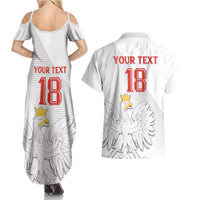 Custom Poland Football Couples Matching Summer Maxi Dress and Hawaiian Shirt Bialo-Czerwoni Go Champion