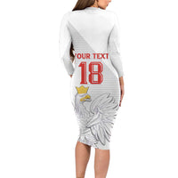 Custom Poland Football Family Matching Long Sleeve Bodycon Dress and Hawaiian Shirt Bialo-Czerwoni Go Champion
